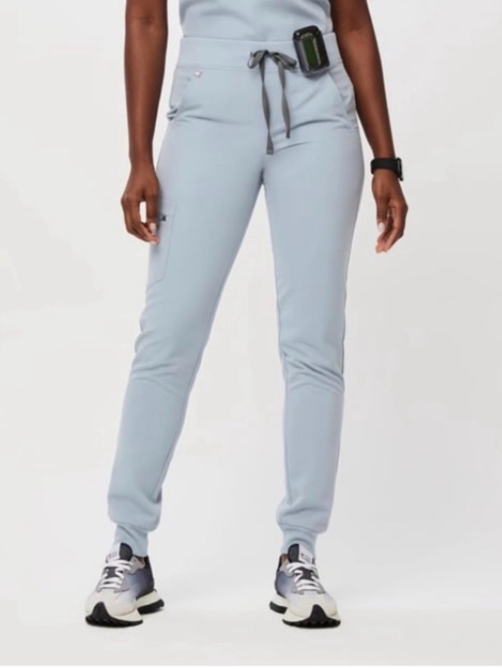 Figs Dusty Blue HIGH WAISTED ZAMORA Jogger Scub Pants